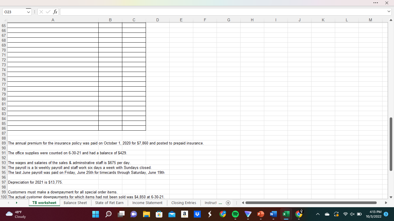 trial balance sheet questions and answers