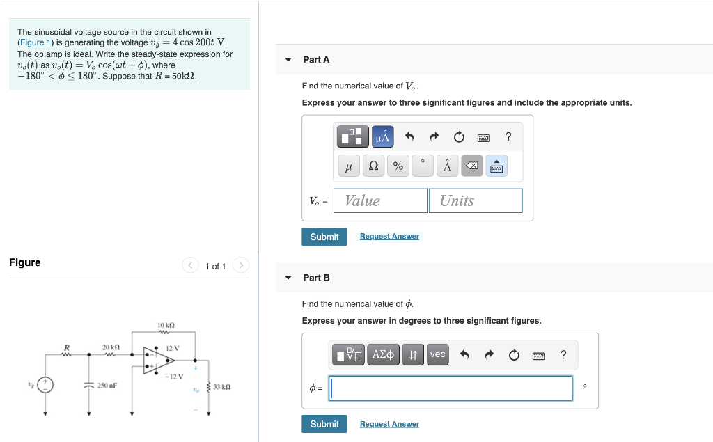 Solved The sinusoidal voltage source in the circuit shown in | Chegg.com