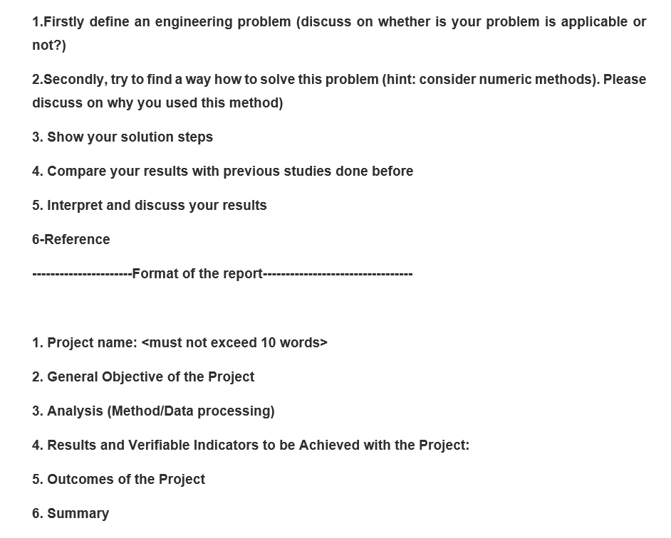 Solved 1.Firstly define an engineering problem (discuss on | Chegg.com