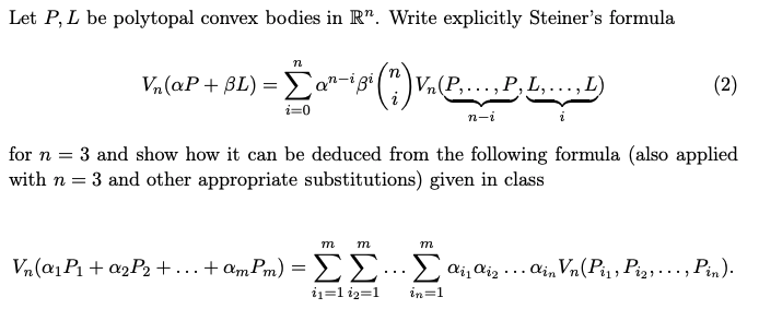 Solved Let P L Be Polytopal Convex Bodies In R Write E Chegg Com