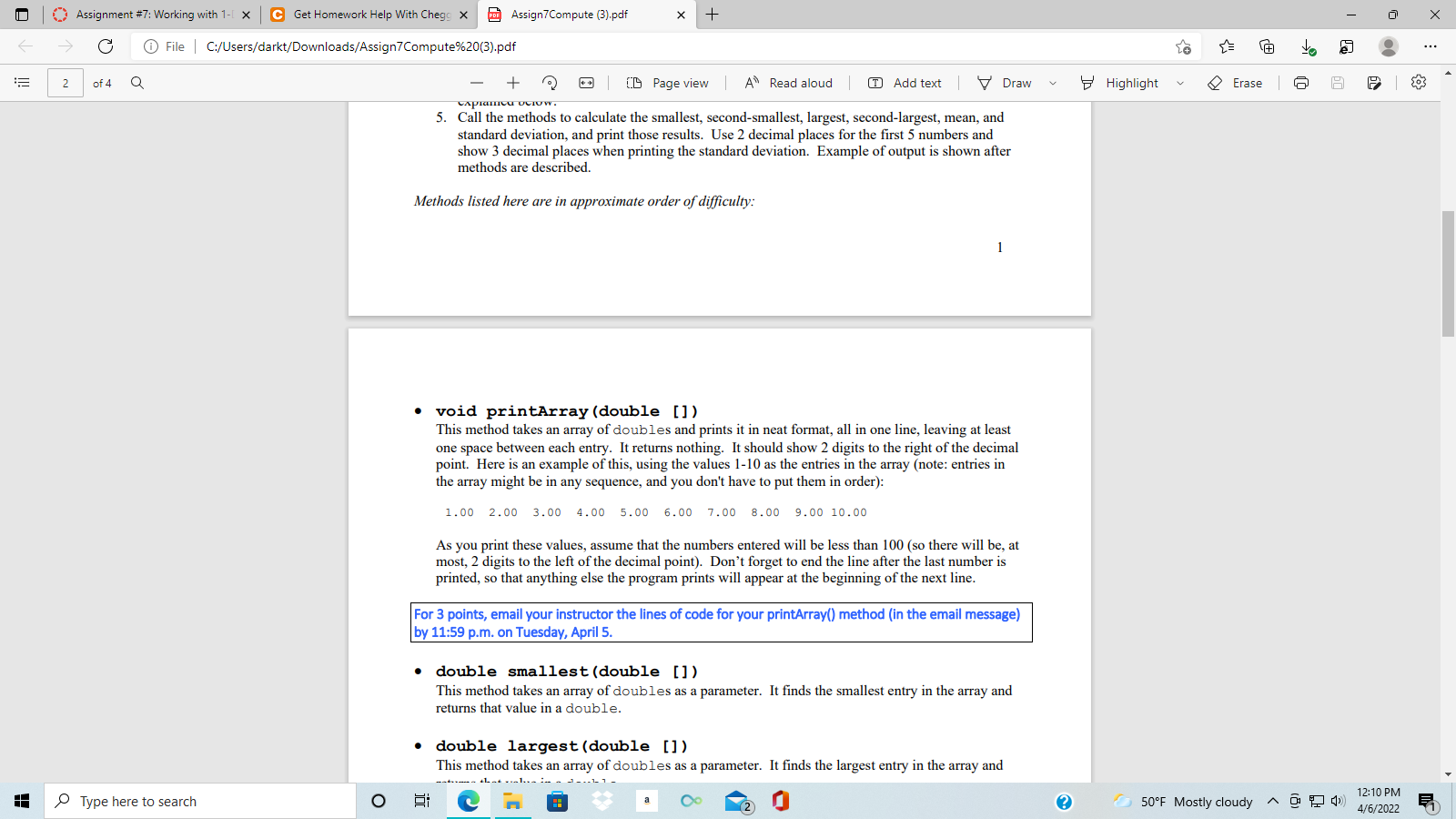 Solved Assignment #7: Working with 1- x C Get Homework Help | Chegg.com