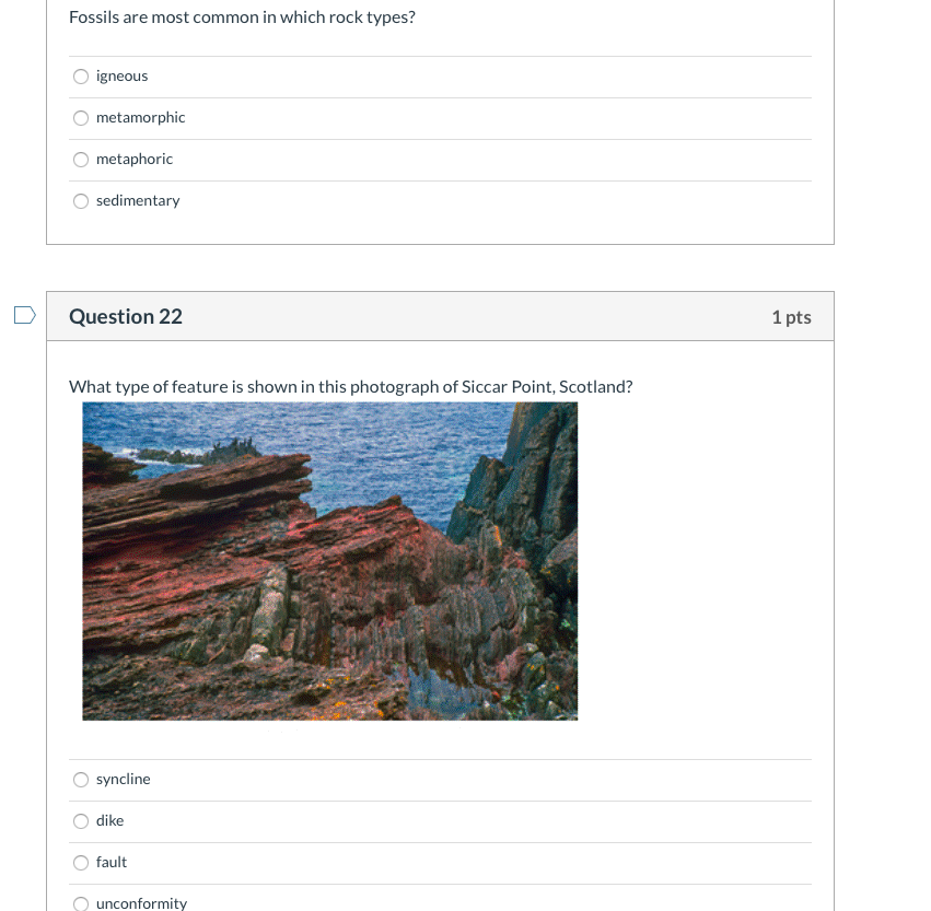 Solved Fossils are most common in which rock types? igneous | Chegg.com