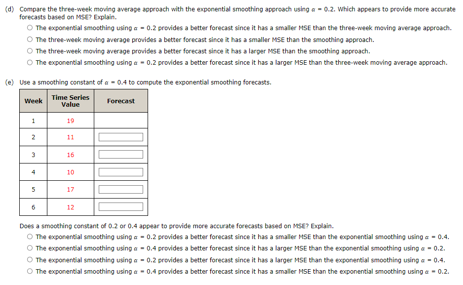 Solved Consider The Following Time Series Data. (a) | Chegg.com