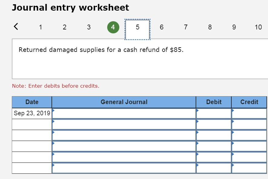 Journal entry worksheet 2 4 6 7 Purchased | Chegg.com