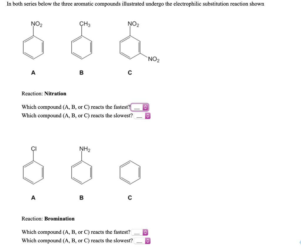 Solved In Both Series Below The Three Aromatic Compounds | Chegg.com