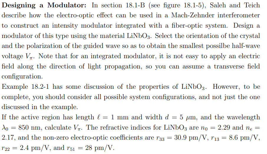 [Solved] Designing a Modulator In section 18.1B (see fi