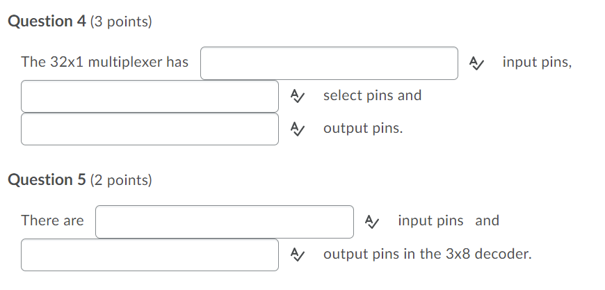 Solved Question 4 (3 points) The 32x1 multiplexer has A | Chegg.com