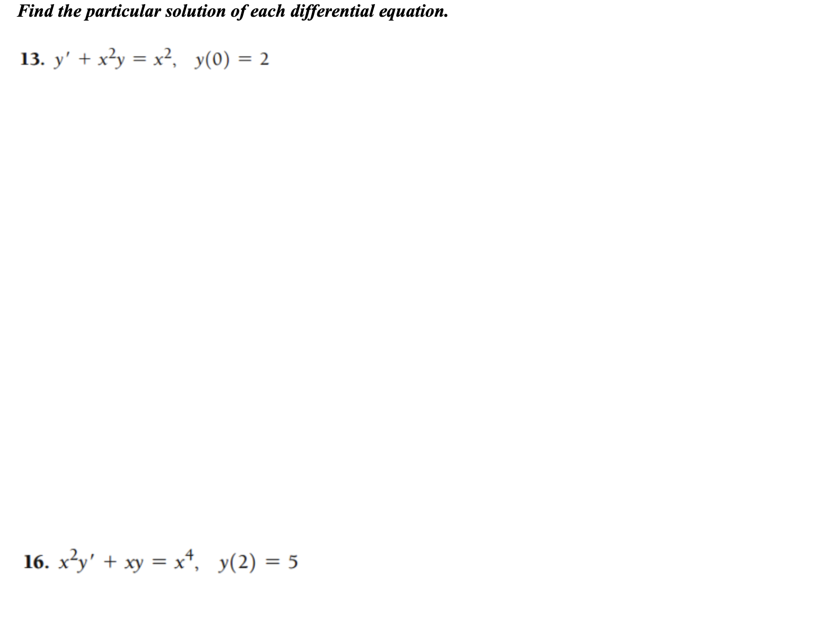 Find the particular solution of each differential | Chegg.com
