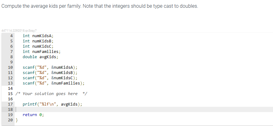 Solved Compute the average kids per family. Note that the | Chegg.com