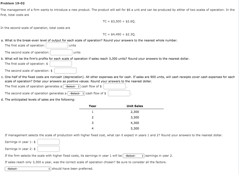 Solved Problem 19-02 The management of a firm wants to | Chegg.com