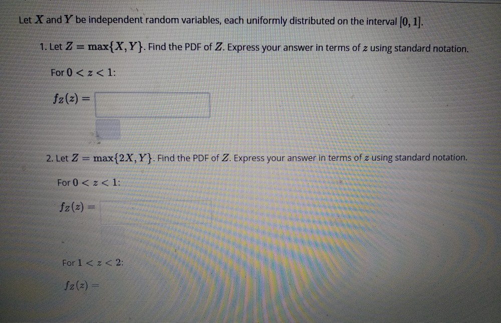 Solved Let X And Y Be Independent Random Variables Each 5852