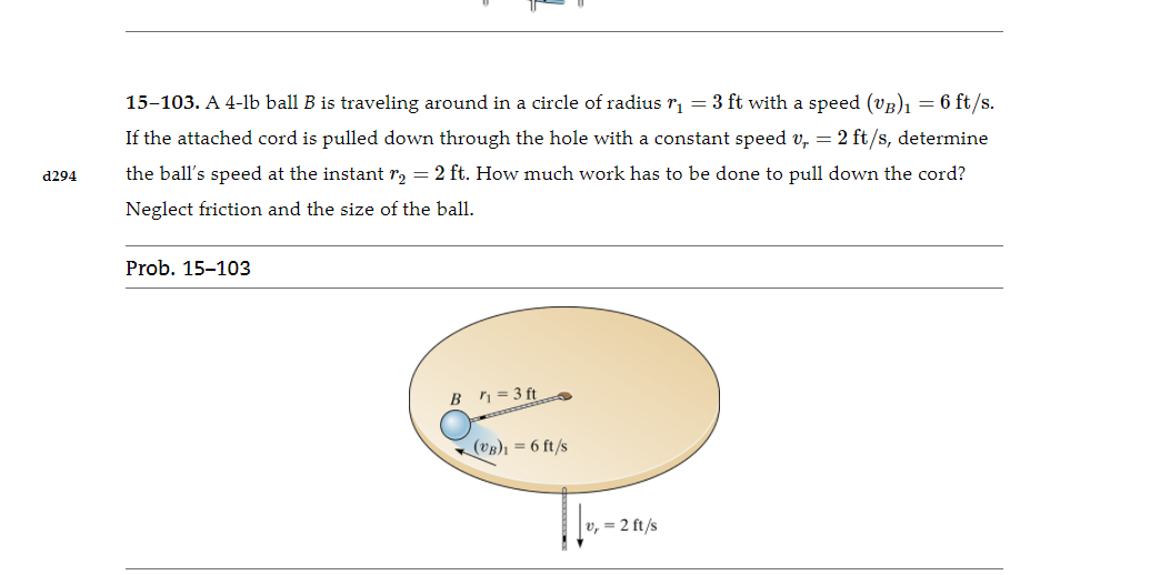 Solved 15103. A 41b ball B is traveling around in a circle