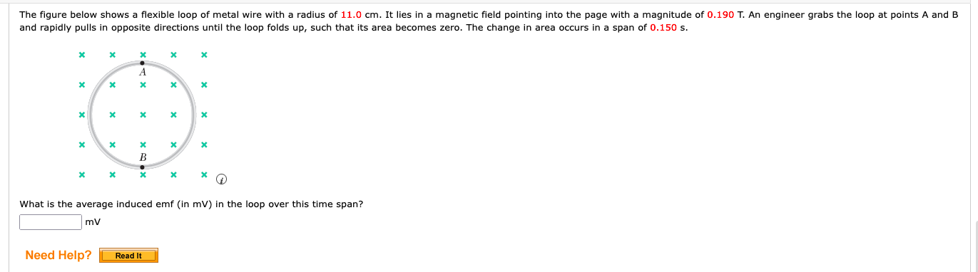 Solved The figure below shows a flexible loop of metal wire | Chegg.com