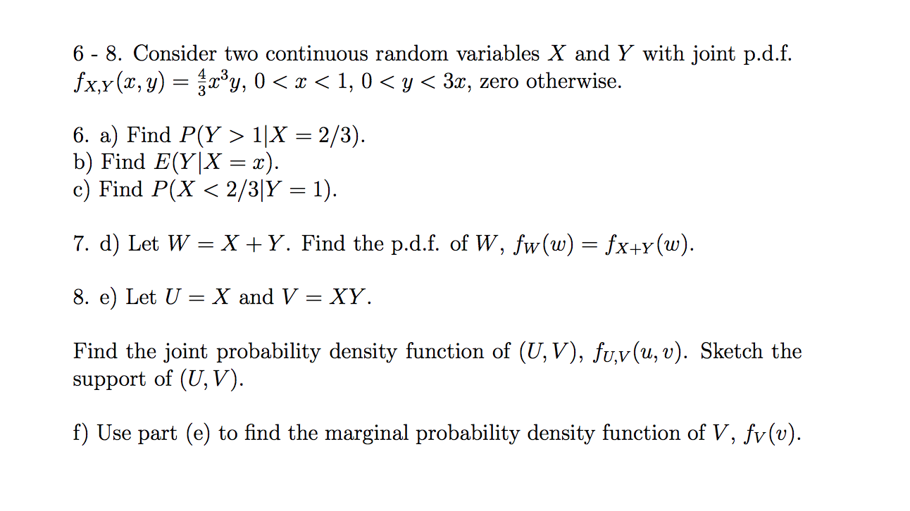 6 8 Consider Two Continuous Random Variables X Chegg Com