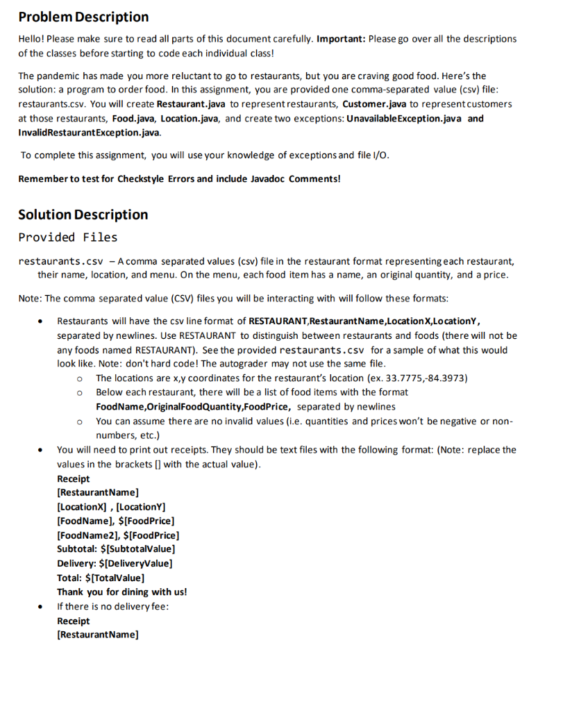 Problem Description Hello! Please make sure to read | Chegg.com