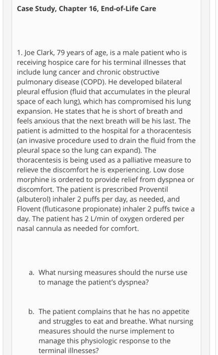 end of life nursing case study