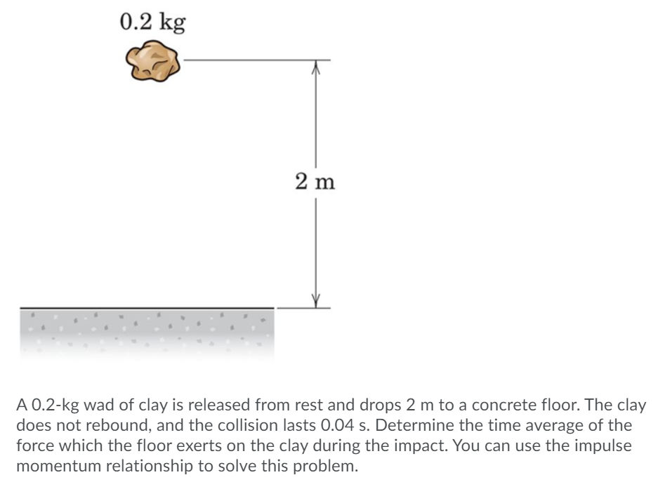 Solved 0.2 kg 2 m A 0.2-kg wad of clay is released from rest | Chegg.com