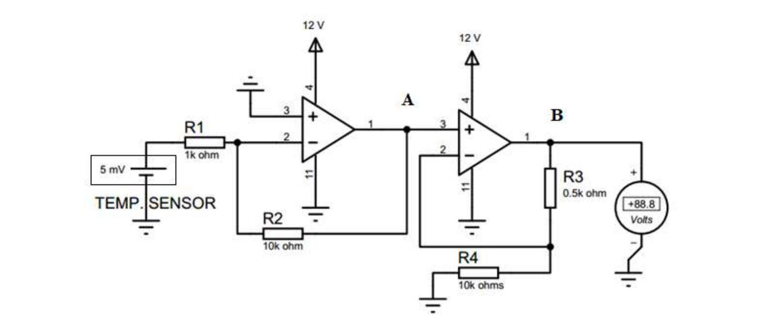 Solved A temperature sensor is showing output of 5 mA at | Chegg.com