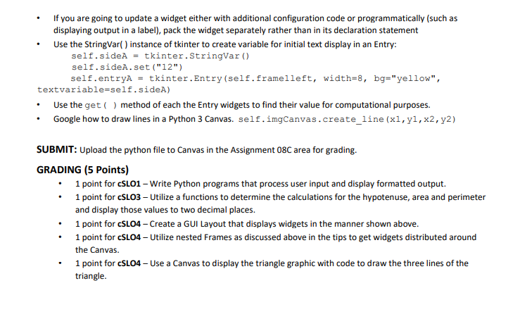 ALIGNMENT:This assignment utilizes the tkinter, the | Chegg.com