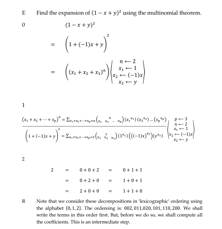 Solved 1a Expand Using The Multinomial Theorem 3 Ii C Chegg Com