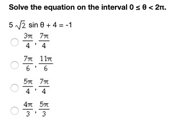 Solved Solve the equation on the interval 0 = 0