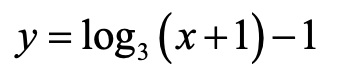 Solved y = log: (x+1)-1 | Chegg.com