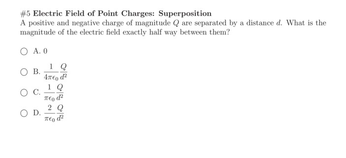 Solved #5 Electric Field of Point Charges: Superposition A | Chegg.com
