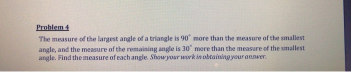 find the measure of the largest angle in the triangle shown