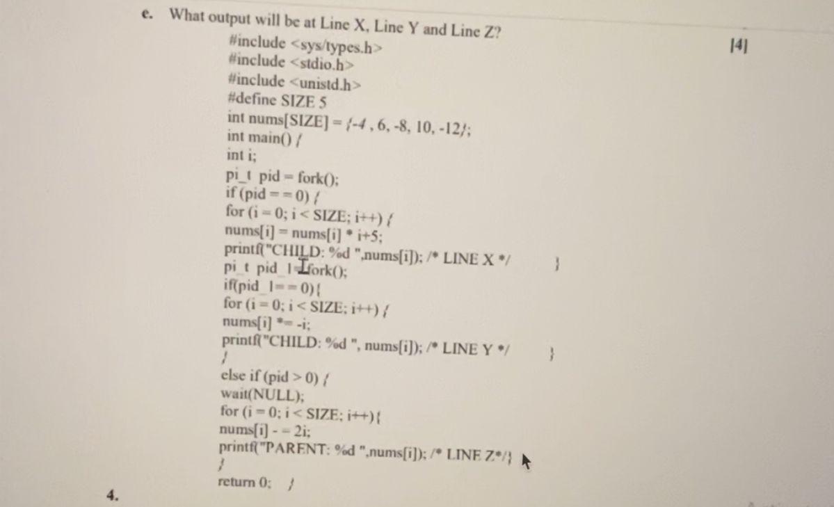 Solved 141 e. What output will be at Line X, Line Y and Line | Chegg.com