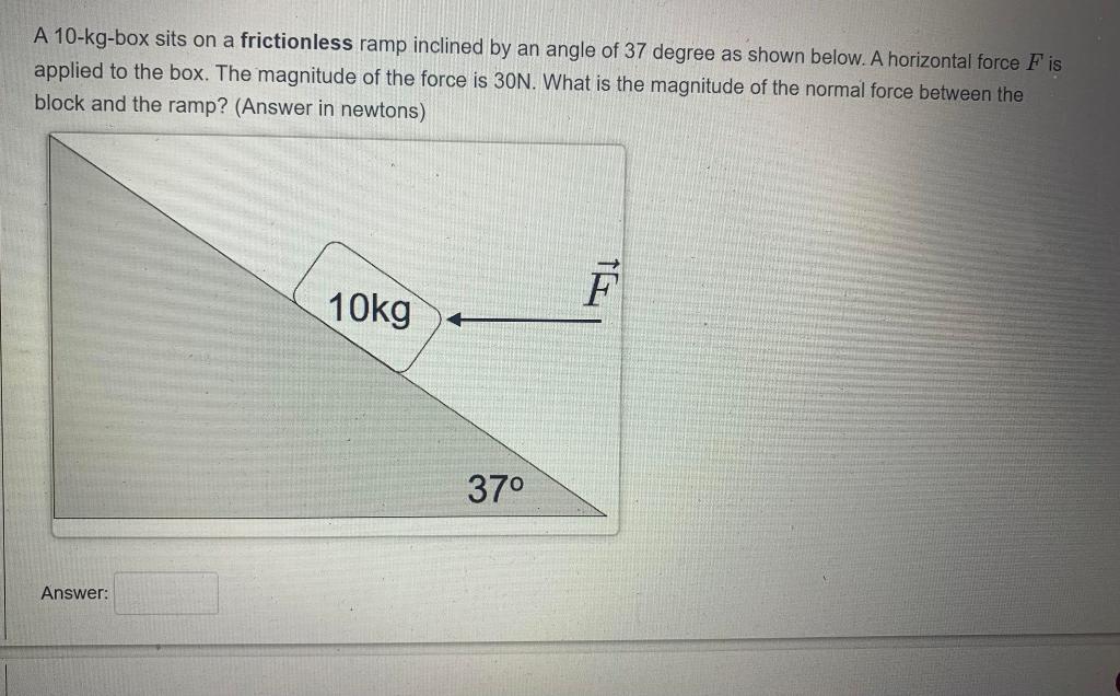 Solved A 10-kg-box Sits On A Frictionless Ramp Inclined By | Chegg.com