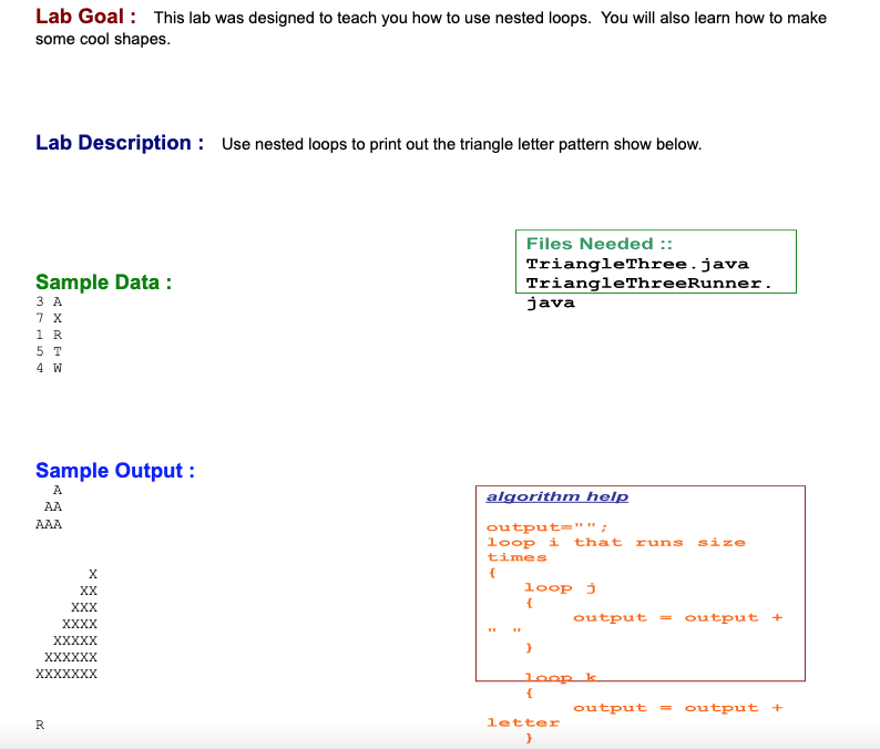 Solved MAIN CODE:public class TriangleThree{public static | Chegg.com