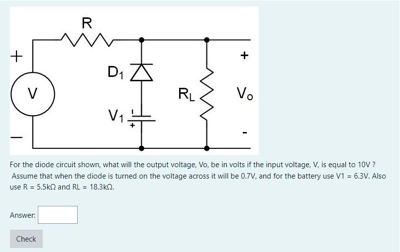 Solved For the diode circuit shown, what will the output | Chegg.com