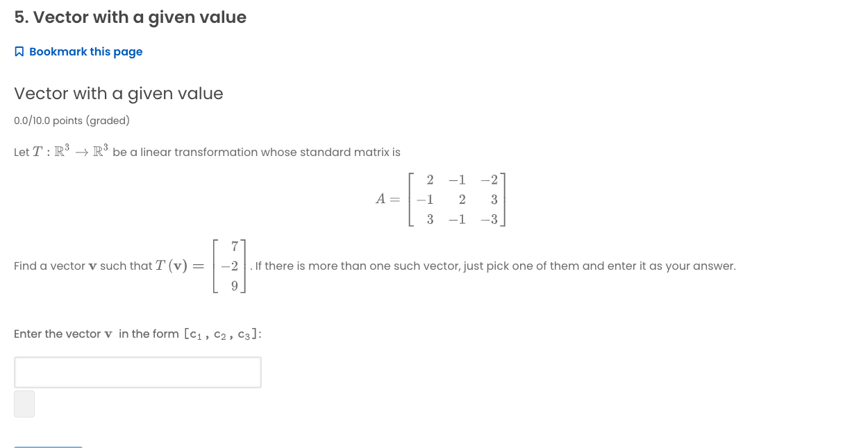 Solved 5. Vector with a given value a Bookmark this page | Chegg.com