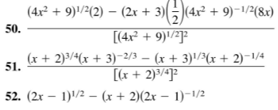Solved (4x? + 9)/2(2) – (2x + 3) (+)(4x2 +9)=1/28x) 50. | Chegg.com