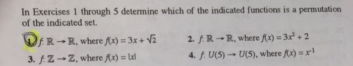 Solved In Exercises 1 through 5 determine which of the | Chegg.com