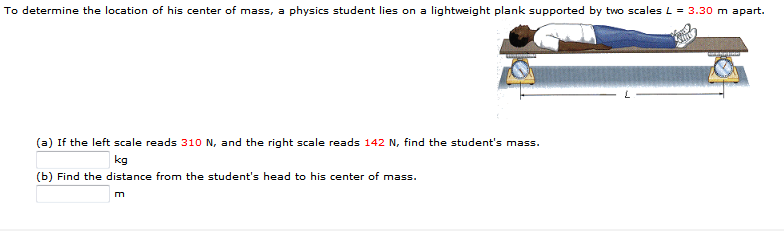 Solved To determine the location of his center of mass, a | Chegg.com