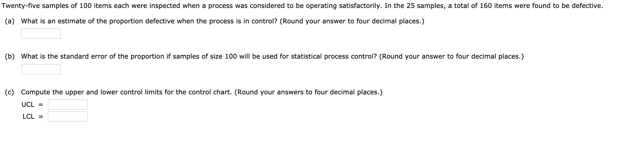 Solved Twenty-five samples of 100 items each were inspected | Chegg.com