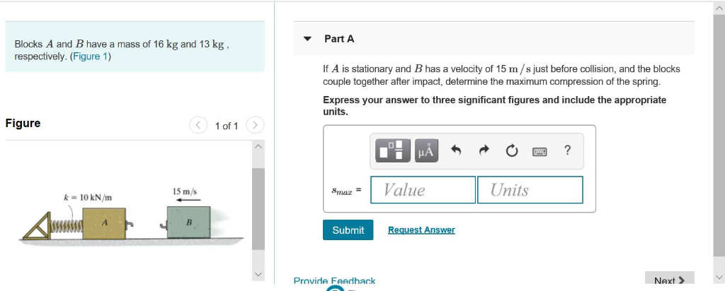 Solved Part A Blocks A And B Have A Mass Of 16 Kg And 13 Kg | Chegg.com