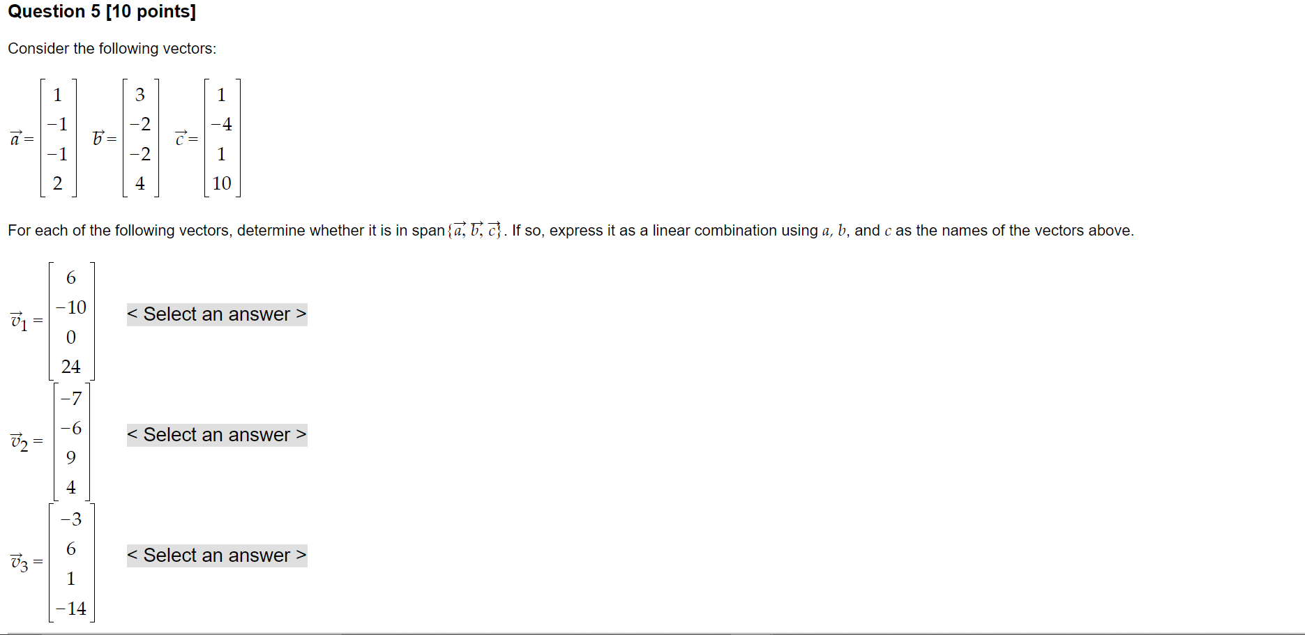 Solved Question 5 [10 points] Consider the following | Chegg.com