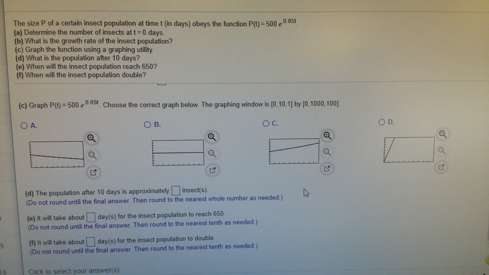 Solved The Size P Of A Certain Insect Population At Time Chegg Com