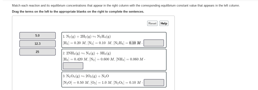 Solved Match each reaction and its equilibrium | Chegg.com