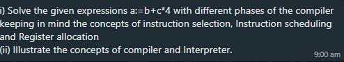 Solved ) Solve The Given Expressions A:=b+c⋆4 With Different | Chegg.com