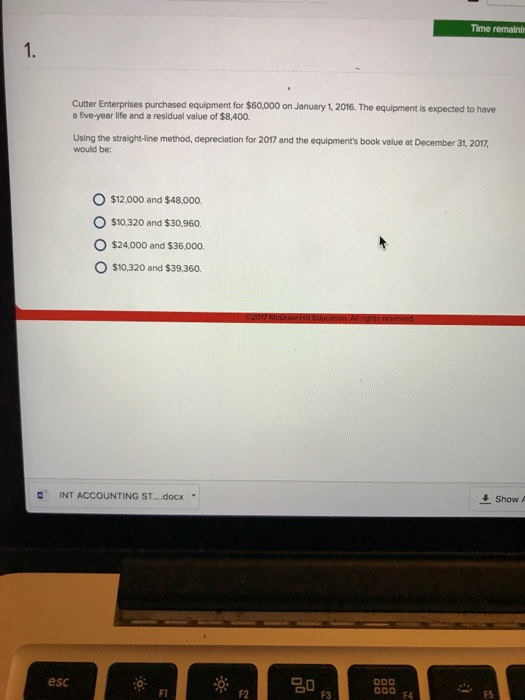 Solved Cutter Enterprises purchased equipment for 60000 on