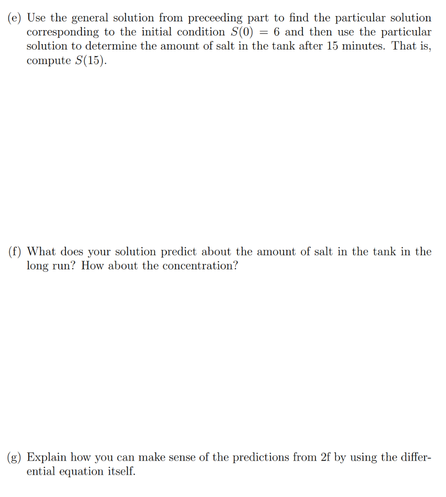 Solved A Very Large Tank Initially Contains Gallons Of Chegg Com