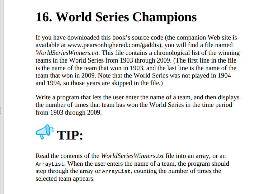 Solved 16. World Series Champions If you have downloaded