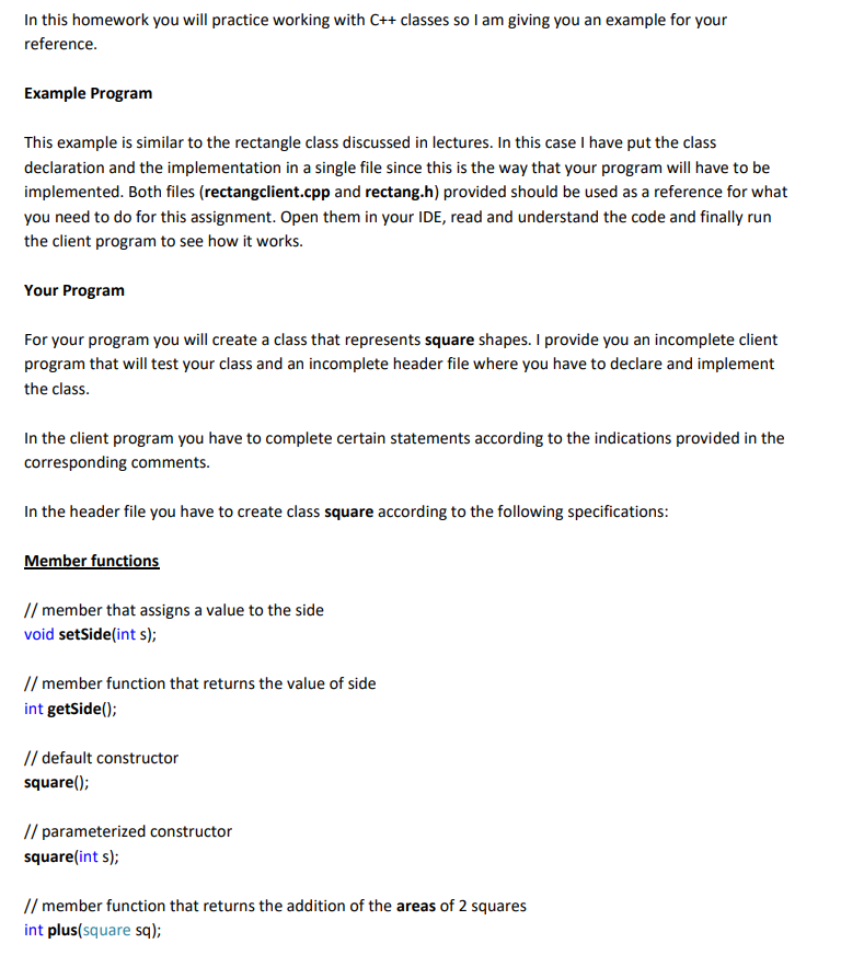 Solved In this homework you will practice working with C++ | Chegg.com