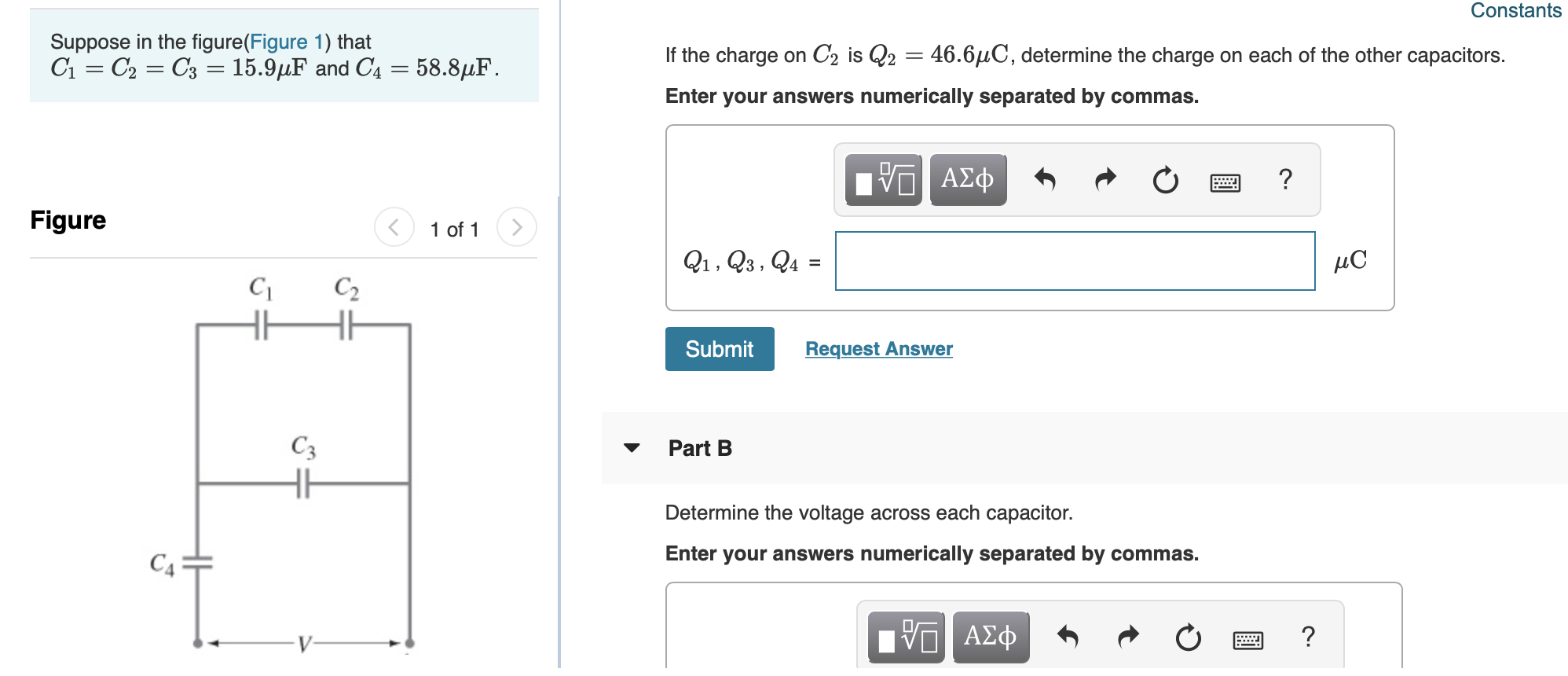 Solved Constants Suppose in the figure(Figure 1) that C1 = | Chegg.com