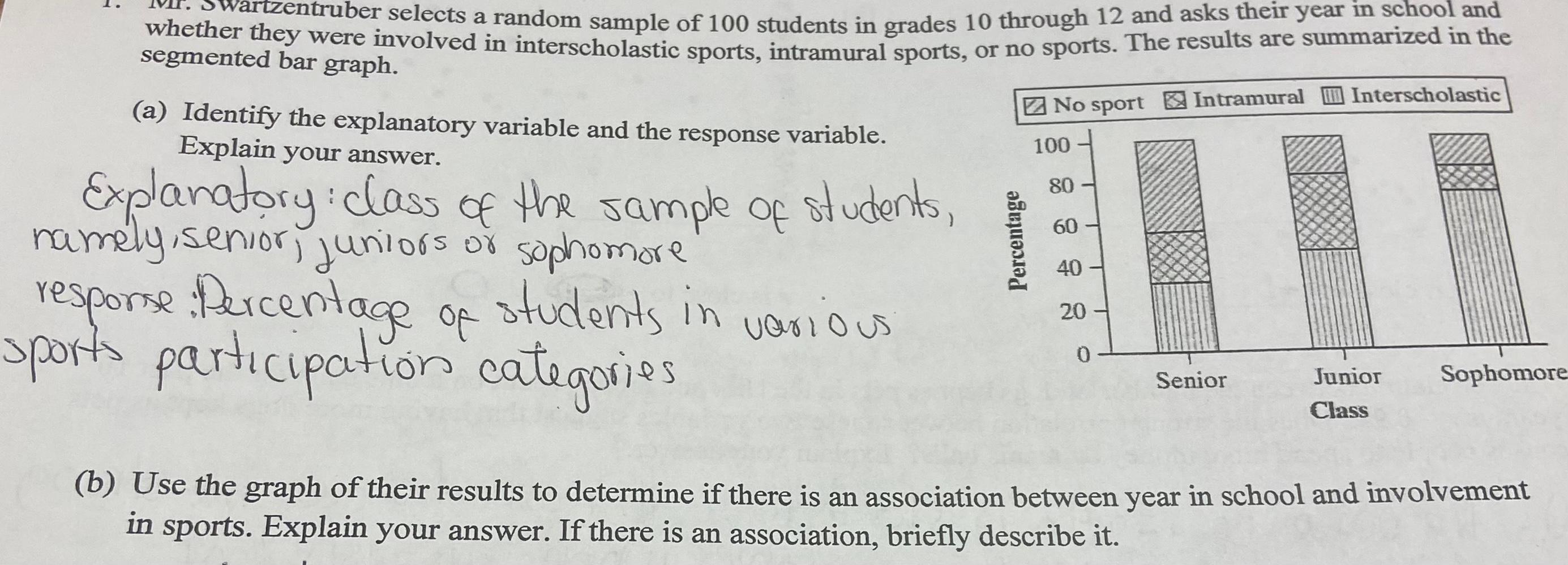 Solved Whi. Swartzentruber selects a random sample of 100