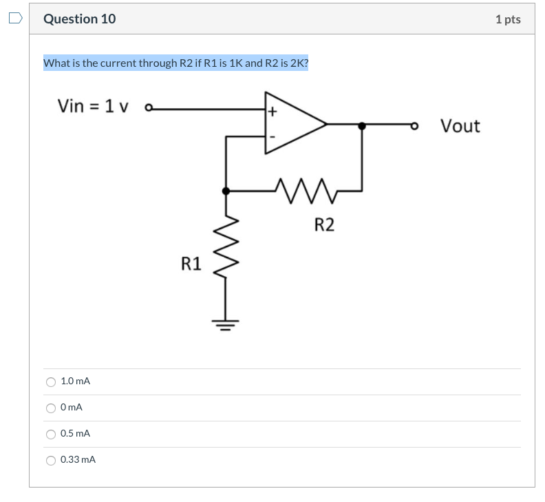 R2 R1 Solved What is the current through R2 if R1 is 1K and R2 is | Chegg.com
