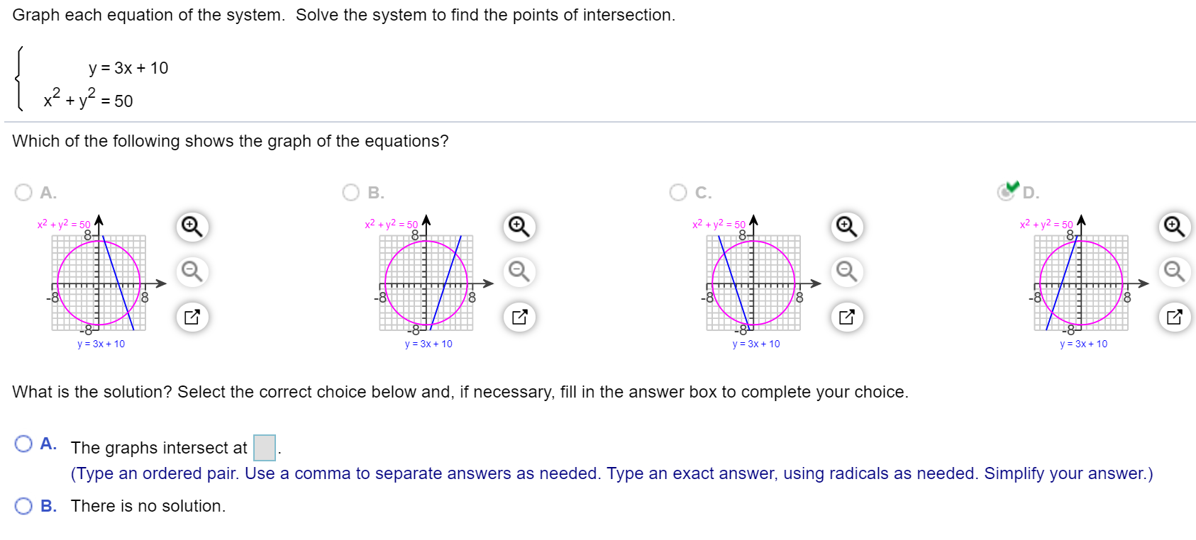 Solved Graph each equation of the system. Solve the system | Chegg.com